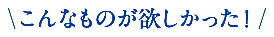 こんなものが欲しかった！ 
